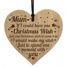 Mum Memorial Christmas Tree Decoration Engraved Heart Bauble