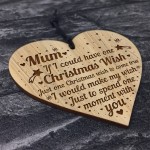 Mum Memorial Christmas Tree Decoration Engraved Heart Bauble