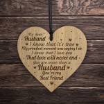 Anniversary Birthday Christmas Gift For Husband Engraved Heart
