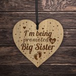 Big Sister Gift Pregnancy Announcement Gift Engraved Wood Heart