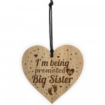 Big Sister Gift Pregnancy Announcement Gift Engraved Wood Heart