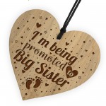 Big Sister Gift Pregnancy Announcement Gift Engraved Wood Heart