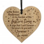 Memorial Sign Engraved Wood Heart Christmas Tree Decoration
