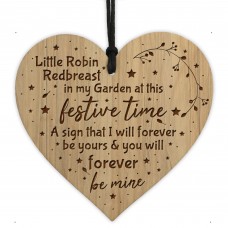 Memorial Sign Engraved Wood Heart Christmas Tree Decoration
