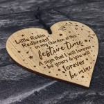 Memorial Sign Engraved Wood Heart Christmas Tree Decoration