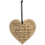 Memorial Sign Engraved Wood Heart Christmas Tree Decoration