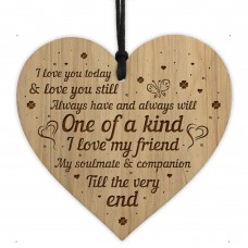 Beautiful Friendship Sign Engraved Heart Birthday Gift
