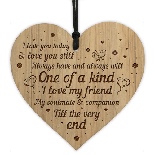 Beautiful Friendship Sign Engraved Heart Birthday Gift