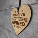 FUNNY Gin Sign Wood Engraved Heart Gin Gift Home Bar Sign