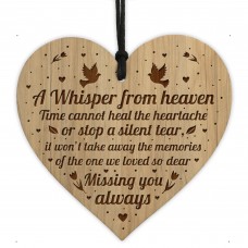  A Whisper From Heaven Beautiful Memorial Sign Engraved Heart