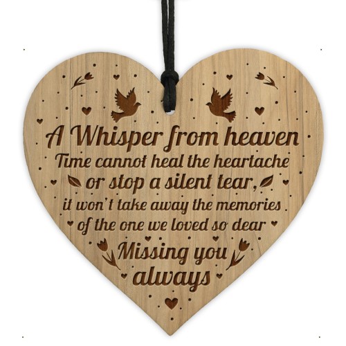  A Whisper From Heaven Beautiful Memorial Sign Engraved Heart