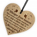  A Whisper From Heaven Beautiful Memorial Sign Engraved Heart