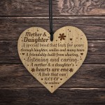 Mother And Daughter Gift Engraved Wood Heart Birthday Christmas