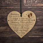 Mummy To Be Gift From Bump Engraved Wood Heart Birthday Xmas