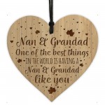 Nan And Grandad Gift Engraved Heart Birthday Christmas Gift
