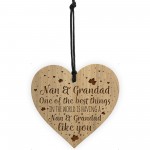 Nan And Grandad Gift Engraved Heart Birthday Christmas Gift
