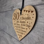 Funny 30th Birthday Gift For Him Her Engraved Wood Heart