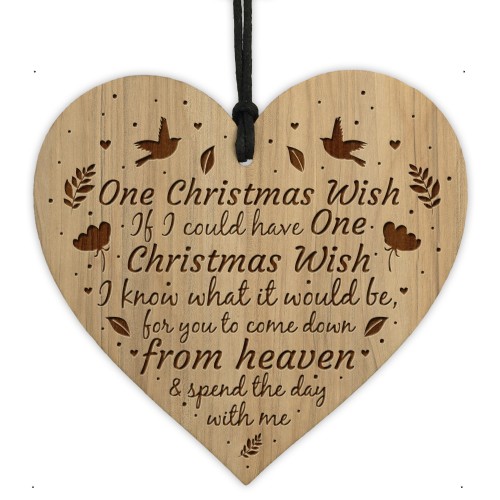 Beautiful Memorial Bauble Engraved Heart CHRISTMAS WISH