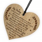 ANNY GIFT Engraved Wood Heart Nanny Birthday Christmas Thank You