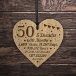 Funny 50th Birthday Gift For Him Her Engraved Wood Heart