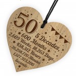 Funny 50th Birthday Gift For Him Her Engraved Wood Heart