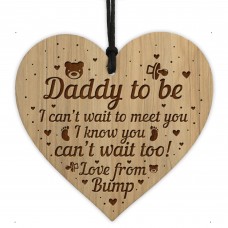 DADDY TO BE GIFT Engraved Heart Bump Gifts Daddy Birthday Xmas