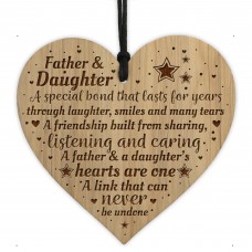 Father And Daughter Gift Engraved Heart Dad Daughter Birthday