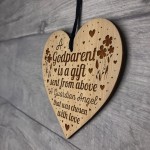 Godparent Gift Engraved Wood Heart Friendship Gift Thank You