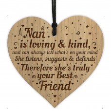Nan Gifts From Grandchildren Engraved Wood Heart Birthday