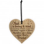 Nan Gifts From Grandchildren Engraved Wood Heart Birthday