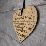 Nan Gifts From Grandchildren Engraved Wood Heart Birthday