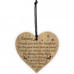 Nanny Thank You Gifts Engraved Wooden Heart Birthday Christmas