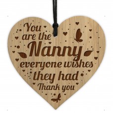 Nanny Gifts From Granddaughter Engraved Wood Heart Birthday