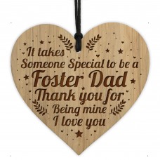 Foster Dad Gifts For Him Wooden Engraved Heart Birthday Gifts
