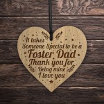 Foster Dad Gifts For Him Wooden Engraved Heart Birthday Gifts