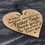 Foster Dad Gifts For Him Wooden Engraved Heart Birthday Gifts