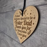 Foster Dad Gifts For Him Wooden Engraved Heart Birthday Gifts