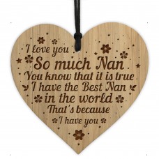 Best Nan Gift For Birthday Christmas Engraved Heart Grandparent