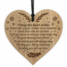 Beautiful Hanging Memorial Christmas Decoration Engraved Heart