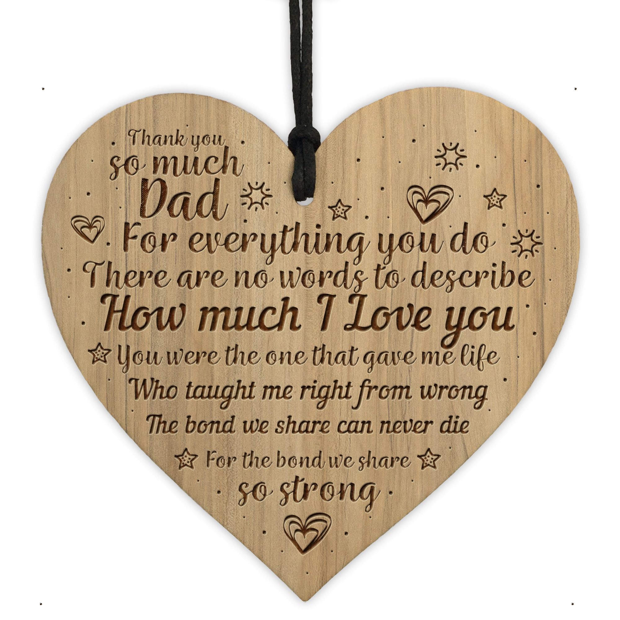 Dad Gift Ideas Engraved Heart Dad Gift Birthday Christmas