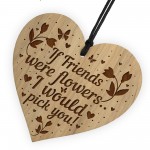 Friend Gift Wood Engraved Heart Birthday Christmas Keepsake Gift