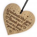 Grandad Engraved Heart Birthday Christmas Gift For Grandad