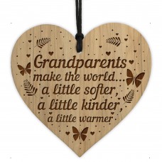 Grandparent Gifts Engraved Wooden Heart Christmas Gift