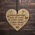 Grandparent Gifts Engraved Wooden Heart Christmas Gift