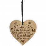 Grandparent Gifts Engraved Wooden Heart Christmas Gift