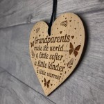 Grandparent Gifts Engraved Wooden Heart Christmas Gift