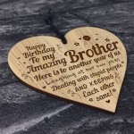 Brother Birthday Gifts From Sister Engraved Heart Funny Brother