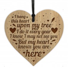 Christmas Tree Memorial Decoration Engraved Heart Rememberance