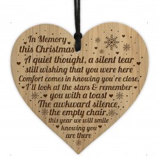 Memorial Bauble Gift For Christmas Tree Engraved Heart Decor