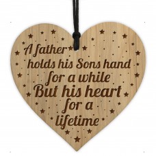 Dad Gift From Son THANK YOU Engraved Heart Dad Birthday Xmas
